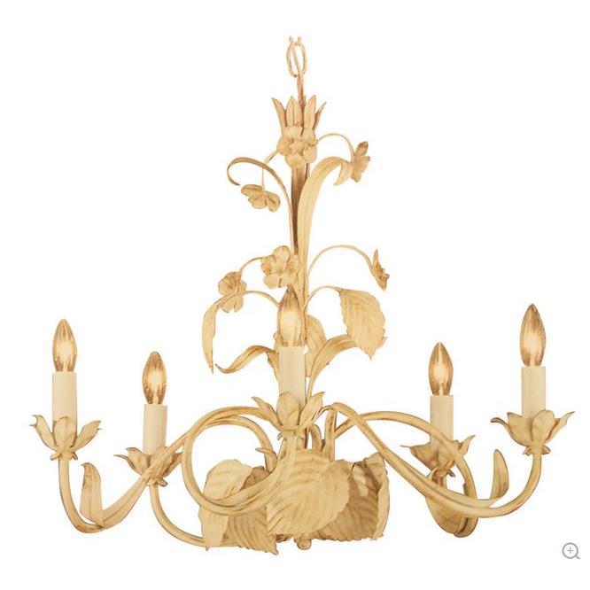 Classic Lighting 3715 I Floral Chandelier in Ivory